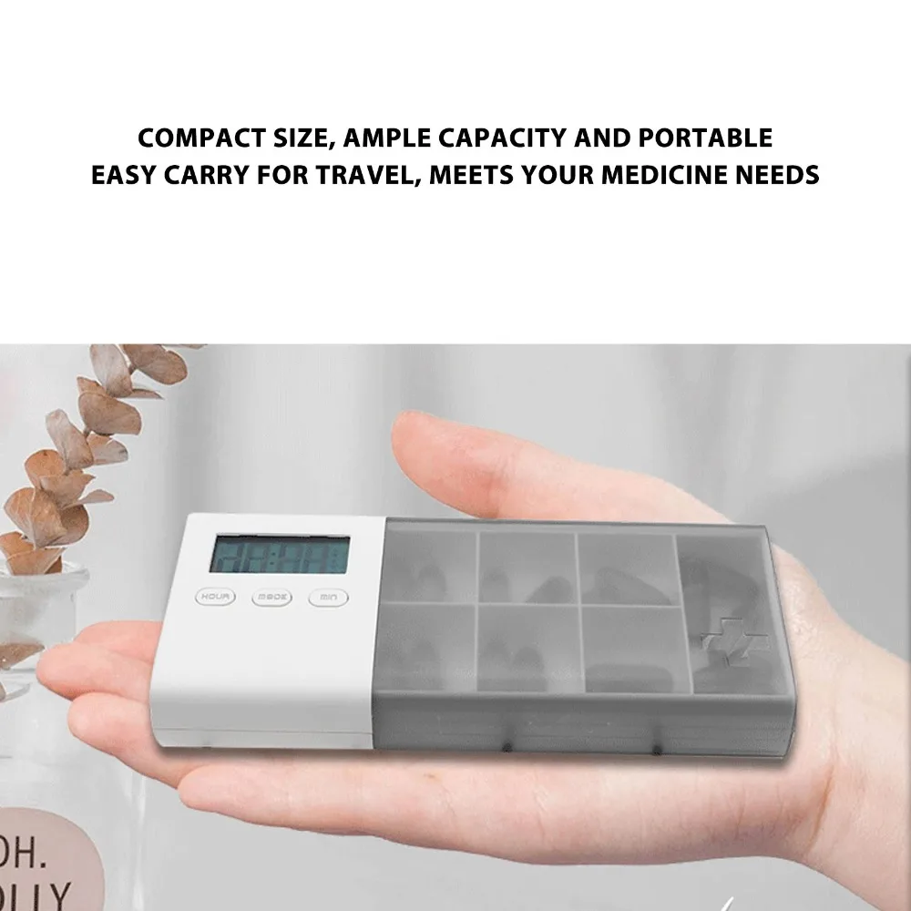 Durable Vibration Alert Digital Medicine Box USB Rechargeable 5 Sets Alarm Digital Pills Box Medication Dispenser Travel Use