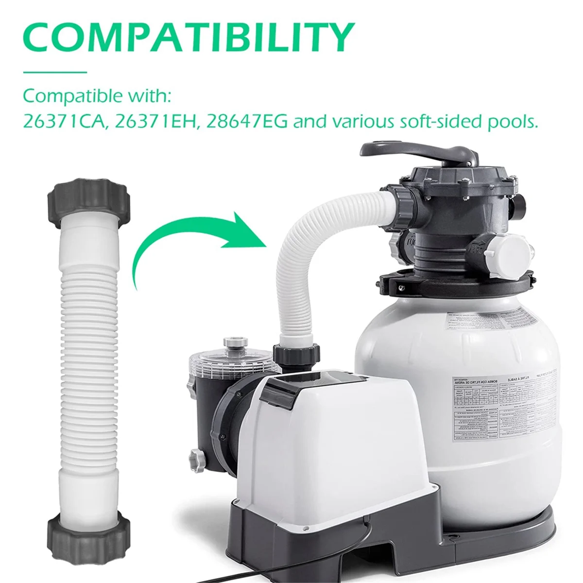 

Pool Sand Filter Pump Hose 11535 Pool Sand Filter Pump Hose for Interconnecting Hose for 20Inch Sand Filter Pumps Fit for with F