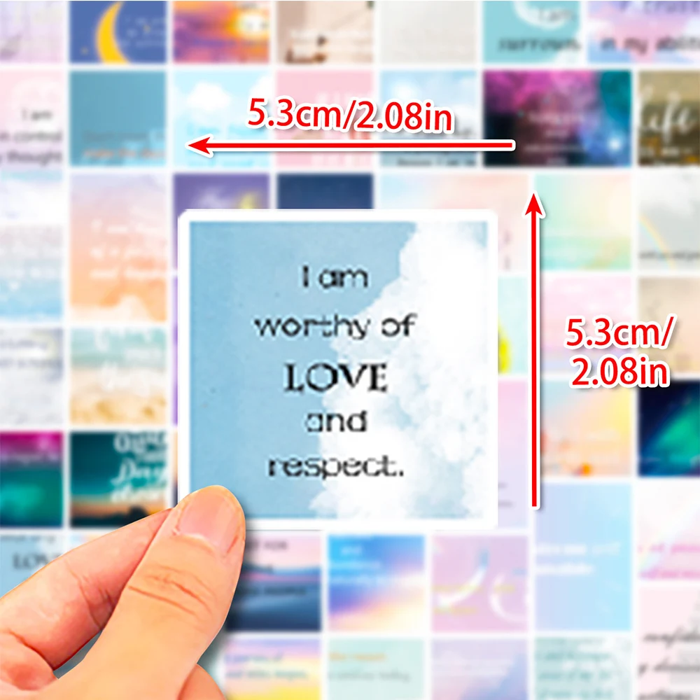 10/30/50pcs INS Style Cartoon Inspirational Quote Stickers Aesthetic Postive Decoration Decals for Kids DIY Scrapbooking Diary