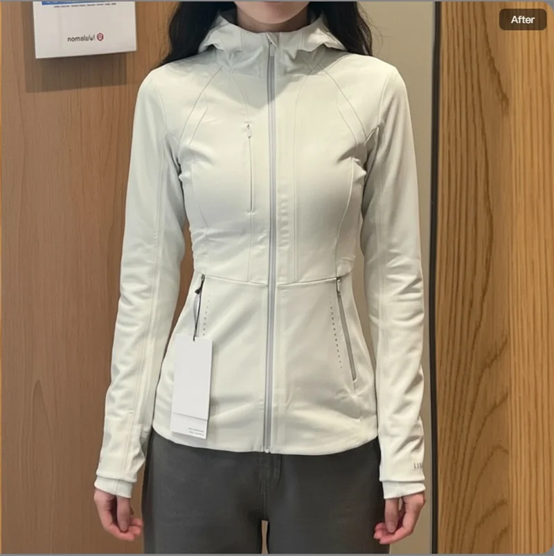 

Retro Sle Women's Tee-in-One Fce Jaet Waist-Cinching Mountain Climbing Outerwear Long Sve Zipper Hooded Coat