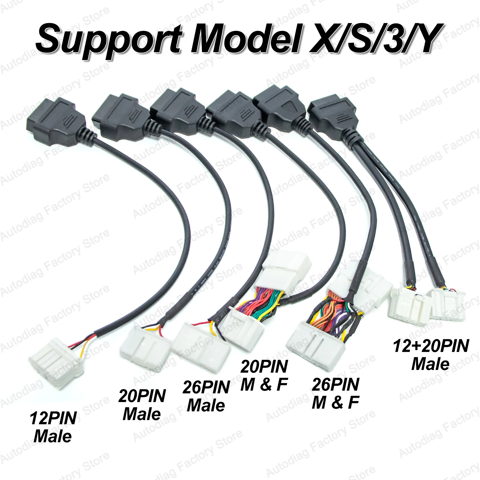 OBD-Adapter für Tesla 12/20/26-polig auf OBDII für Tesla Model X/S/3/Y OBD2-Diagnosekabel OBD-Anschlusskabel für X431 Scanner – Detail 3