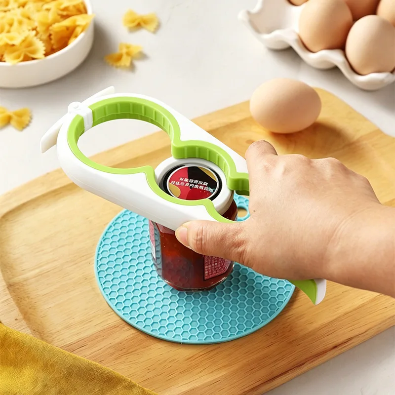 4-in-1 Bottle Opener, Household Can Lid Gripper, Multi-functional Can and Bottle Opening Tool