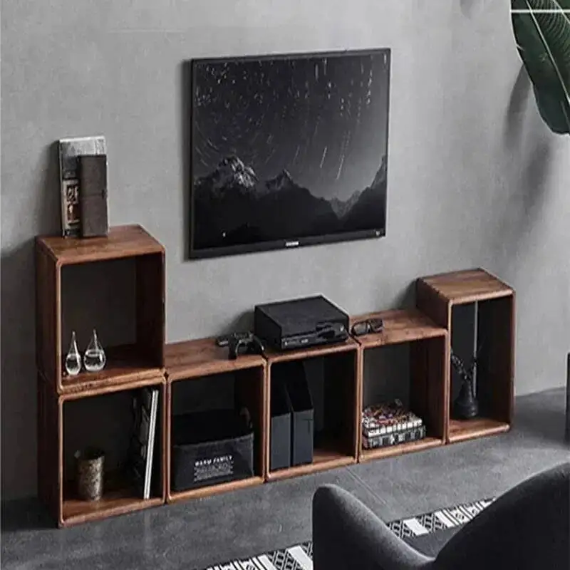 Shelf Creative Japanese Corner Bookcase for Room Small Combination Display Unique Bookcases Solid Wood Rounded for Coffee Shop