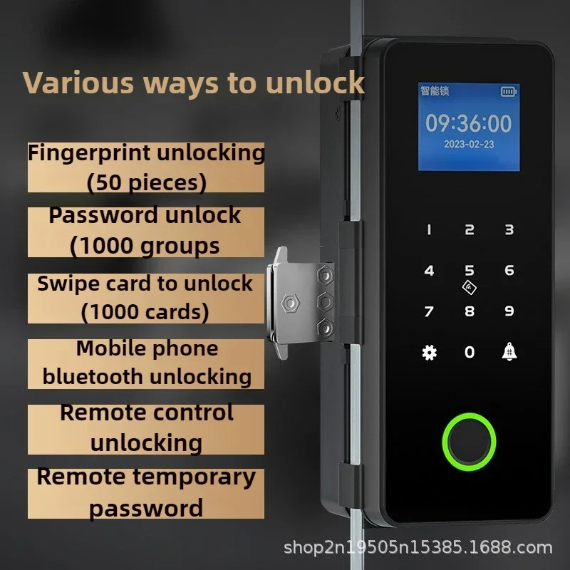 New 2026 Smart Lock Wiring-free Combination Lock Single Double Door Sliding Door Hole-free Access Control Lock Office Glass
