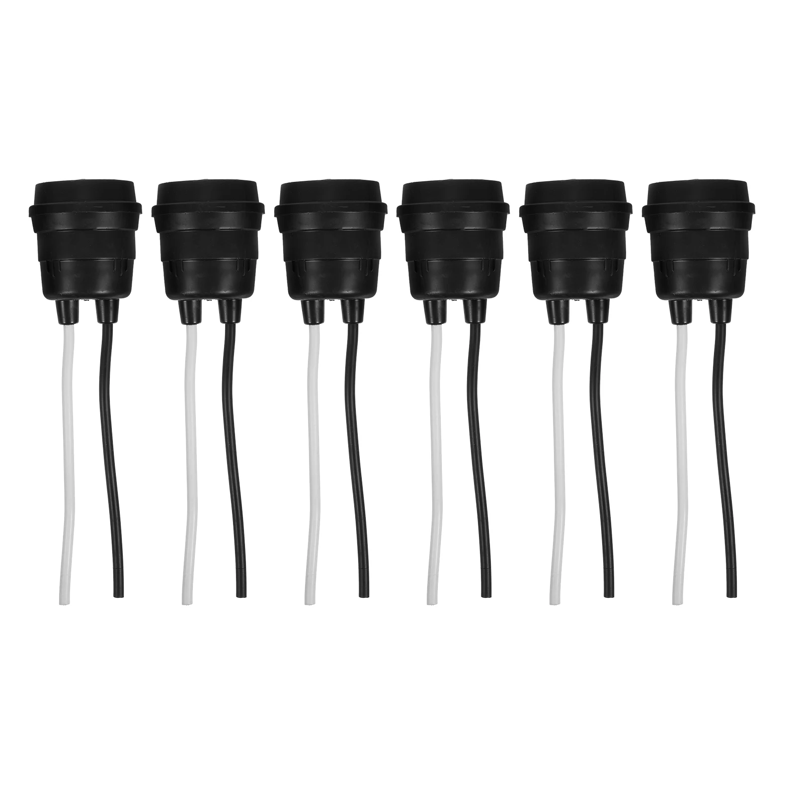 

6pcs Black Rubber Waterproof E27 Lamp Holder Sockets with Wire Connector for Indoor Outdoor Lighting DIY Projects