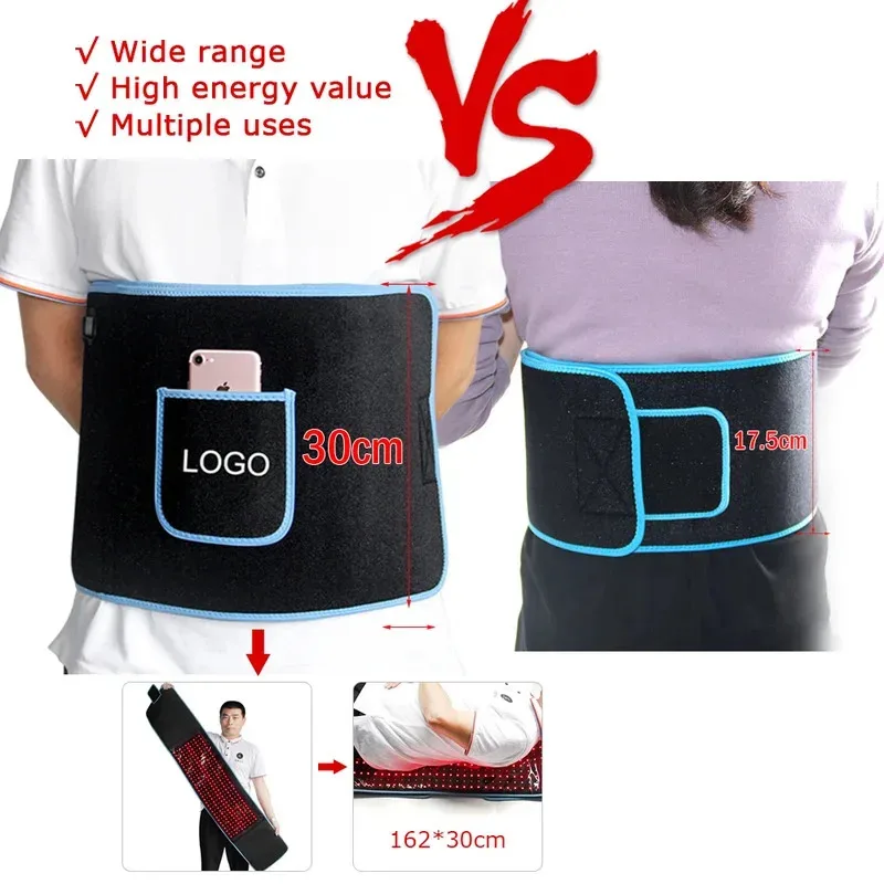 Biggest Red Light Therapy Belt  Led Fat Wrap 660nm 850nm Near Infrared Red Light Therapy Device Fat Burning Heat Pad Full Body
