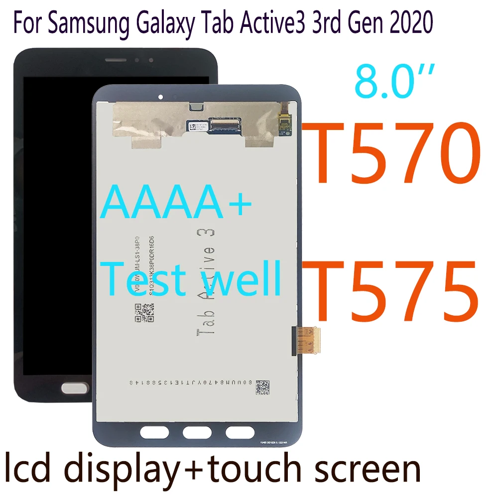AAA+ 8''LCD For Samsung Galaxy Tab Active 3 3rd Gen 2020 T570 T575 LCD Display Touch Screen Digitizer Assembly T570 LCD