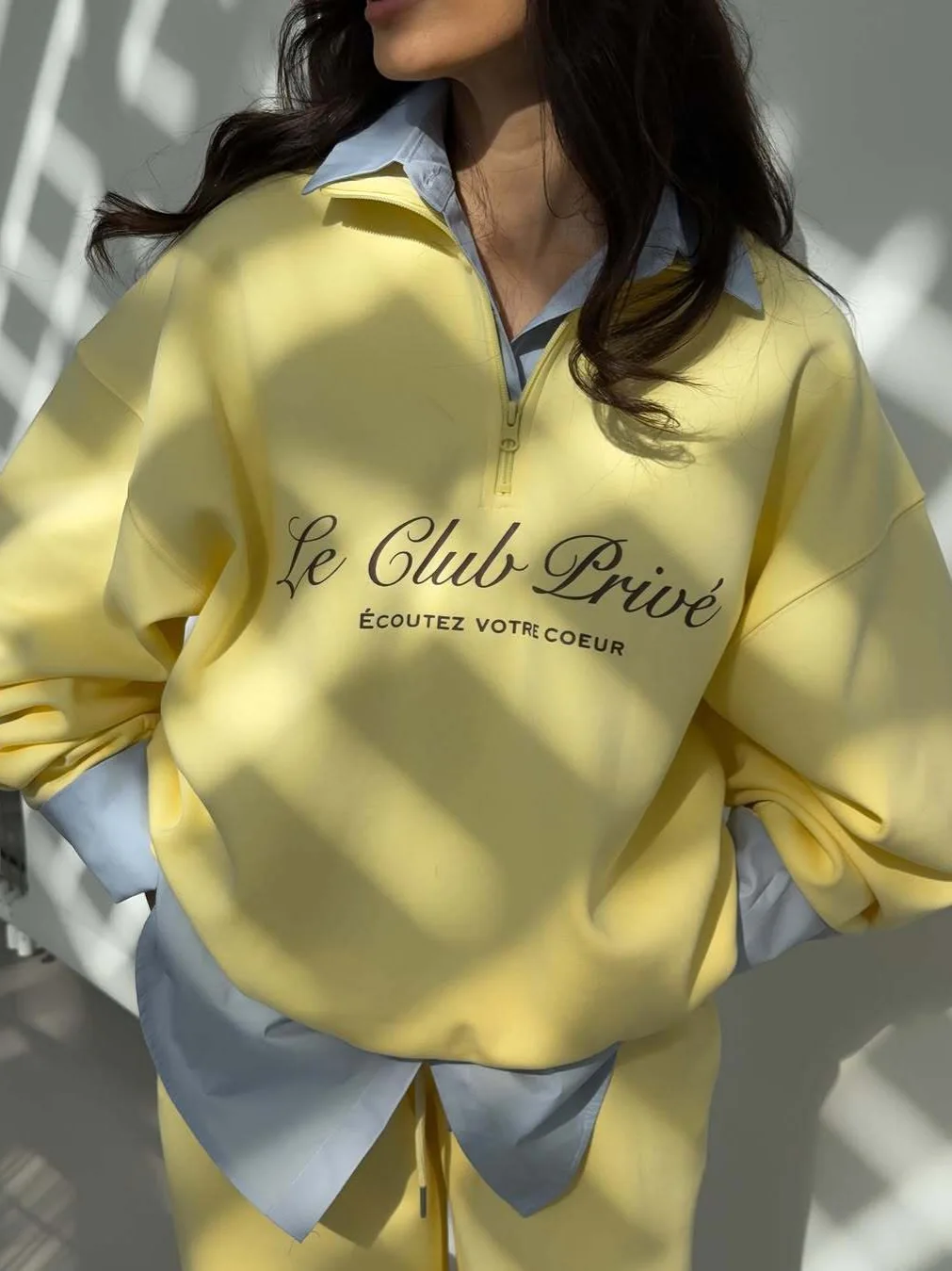 

Осенние комплекты спортивных штанов с буквенным принтом, женские свободные толстовки с длинным рукавом и воротником с лацканами на молнии, уличная мода, повседневный комплект из 2 предметов