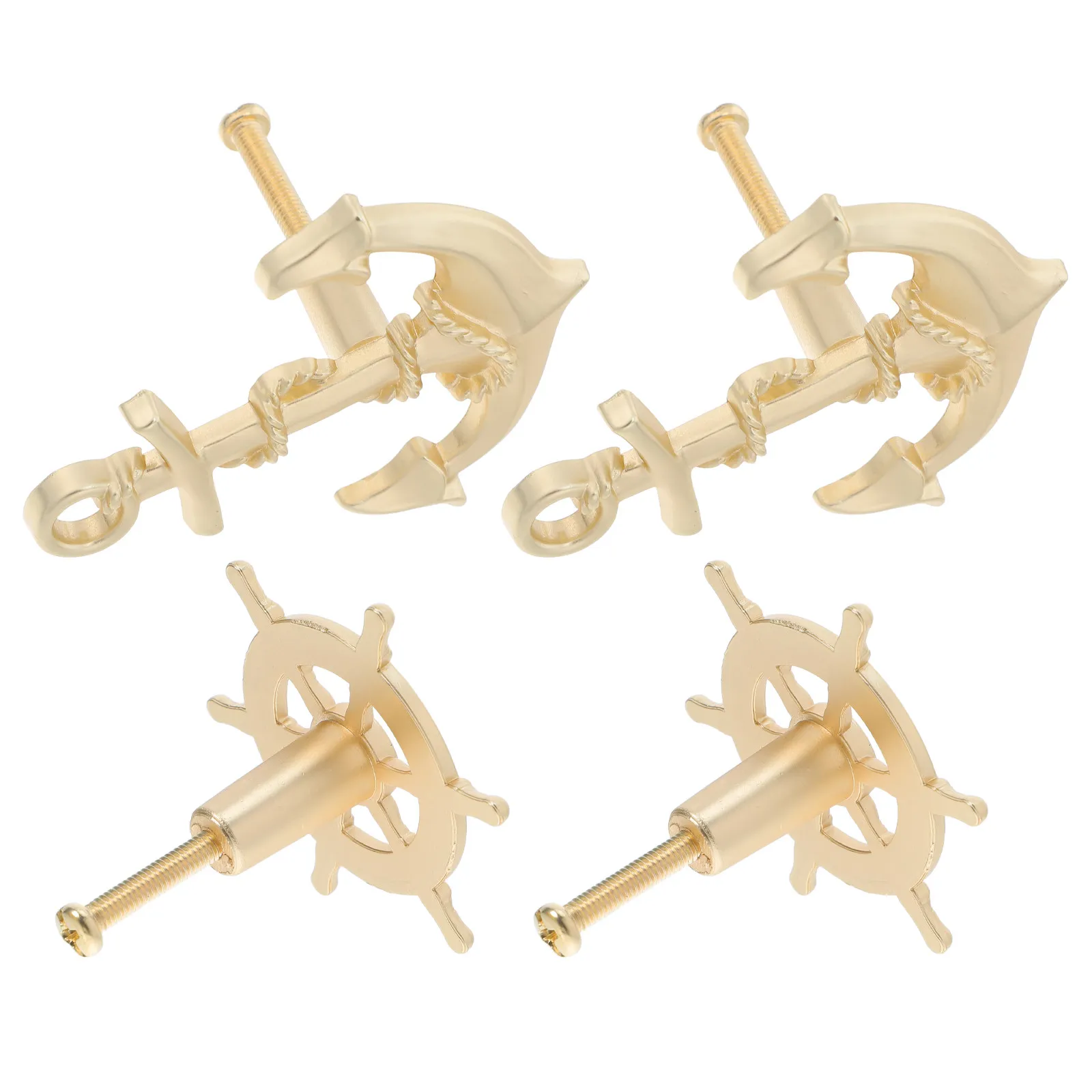 Ship Anchor Drawer Handles 4 Piece Vintage Cabinet Pulls Decorative Knobs for Dresser Wardrobe Closet