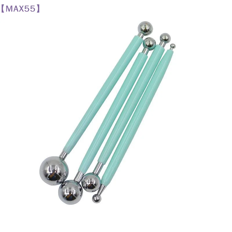【MAX-55】4 Pcs Point Drill Creasing Pen Embossing Pattern DIY Spiral Double Head Clay Sculpting Tools With Ball Styluses