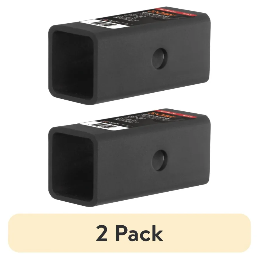 Paquete de 2 manguitos reductores, adaptador de tamaño de enganche para remolque y remolque, manguito de acero de ajuste universal para 2" a 1-1/4"