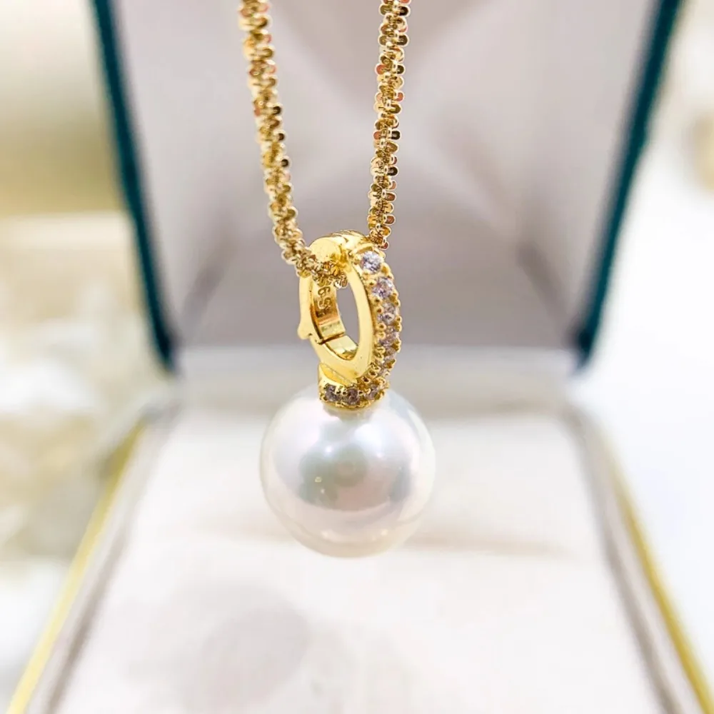 

3 шт., аксессуары из жемчуга своими руками, серебро 925 пробы, пустой кулон, модное золотое, серебряное ожерелье, кулон, с круглыми бусинами диаметром 9-12 мм