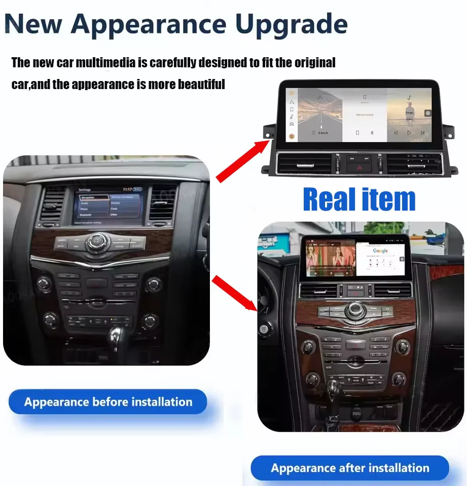 لنيسان باترول أرمادا Y61 Y62 إنفينيتي QX80 2011-2022 أندرويد 14 سيارة الوسائط المتعددة مشغل فيديو راديو لتحديد المواقع والملاحة CarPlay