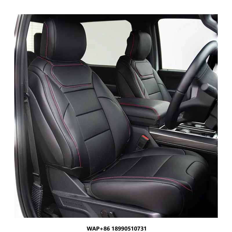 

For 2009-2023 Ford F-150 F-250 F-350 F150 F250 F350 Custom Fit Car Accessories Seat Covers 5 Seats Full Set Top Quality Leather