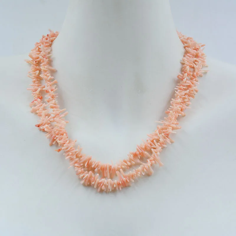 Natural coral necklace. Sweet/Romantic. Give your girlfriend  classic gift 19”