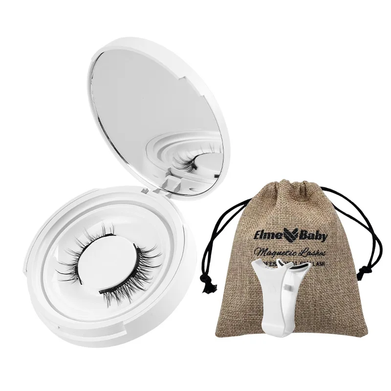 Koop een geschenkdoos met spiegel Kleine duivel Magnetische valse wimpers Geen make-up Wimpers Natuurlijke simulatie Draagbare set gereedschappen