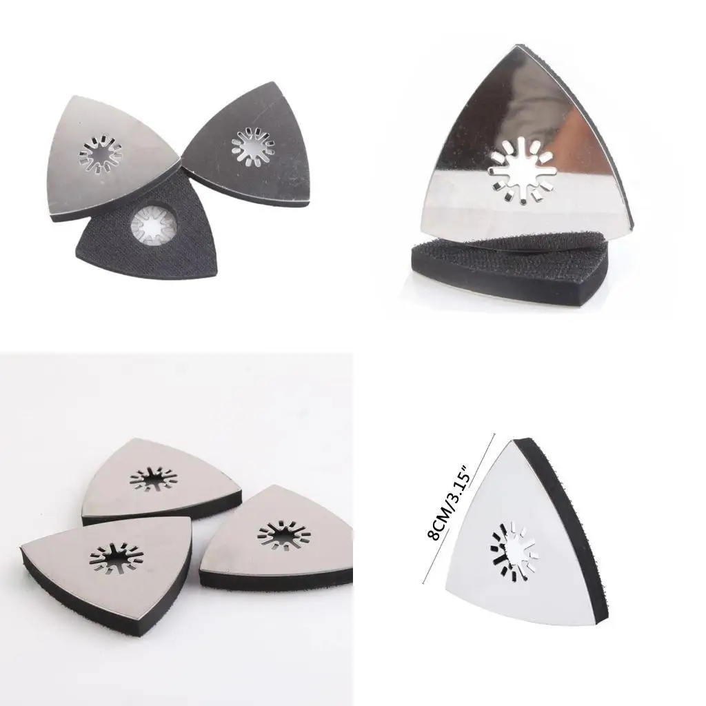

R9UF 5x Hook & Loop Sanding Pads Oscillating Multi-tool Triangular Black Sanding Disc