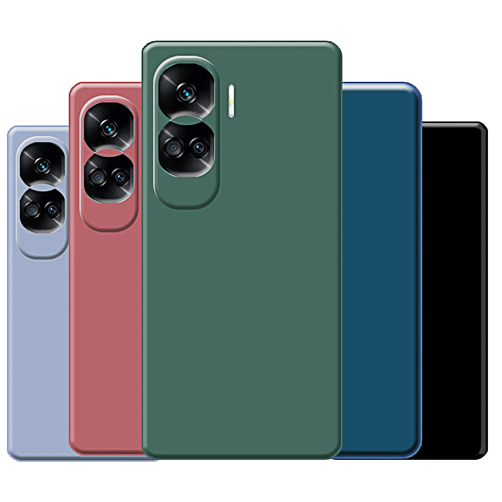Luksusowe etui na telefon z płynnego silikonu dla Honor 90 Lite 70 Lite 90lite 70lite Coque TPU Ochronna tylna obudowa obiektywu aparatu
