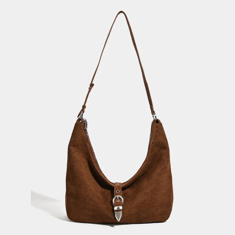 

new women's casual retro Korean moon bag niche fashion winter large high-altitude commuting armpit shoulder bag crossbody bag