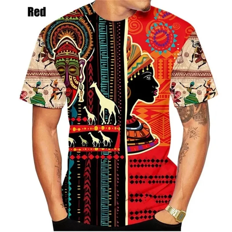 3D Print African Dashiki Ethnic Style Graphic T Shirts For Men Women Short Sleeve Round Neck Tee Tops Men\'s Oversized Tshirt