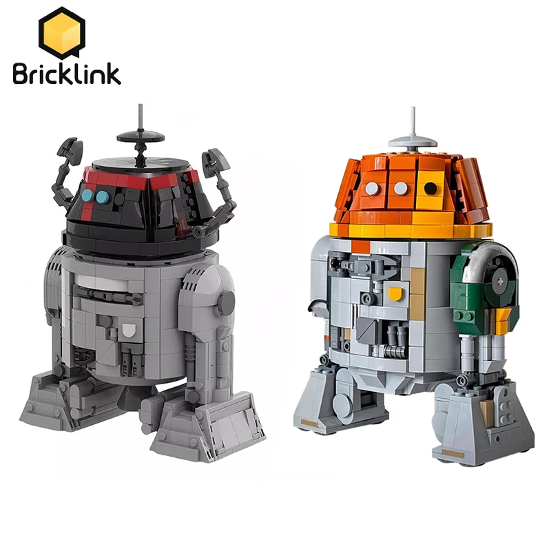 Bricklink MOC 75416 MOD Star Movie Intelligent Robot Figures C1-10P Chopper Robot Sets Building Blocks Kid Toys Christmas Gift