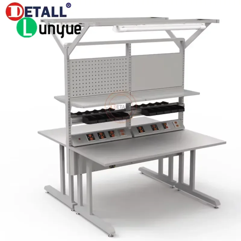 High Quality ESD Steel Fixed Workbench Heavy Duty Anti Static Metal Work Table For Workshop Garage Laboratory Industrial Use