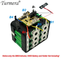 Turmera 18V 21V 50A BMS Lithium Battery Protection Board 5S Balancer Displayer for 20V Electric Drill Screwdriver Batteries Use