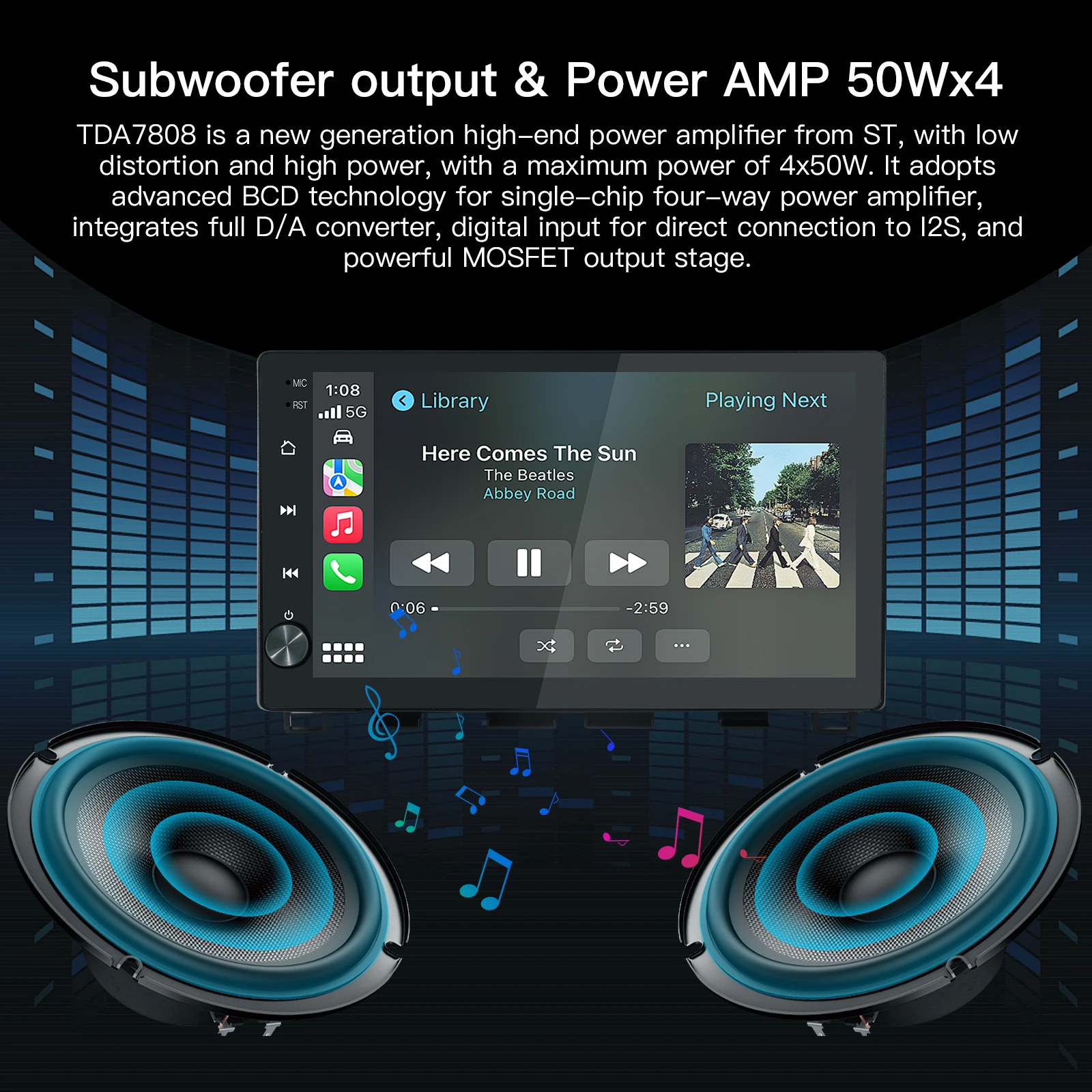 Carabc 10.2''Android 13 Car Stereo Wireless CarPlay Android Auto Car Radio Screen Upgrade For Toyota Tundra 2014-2019
