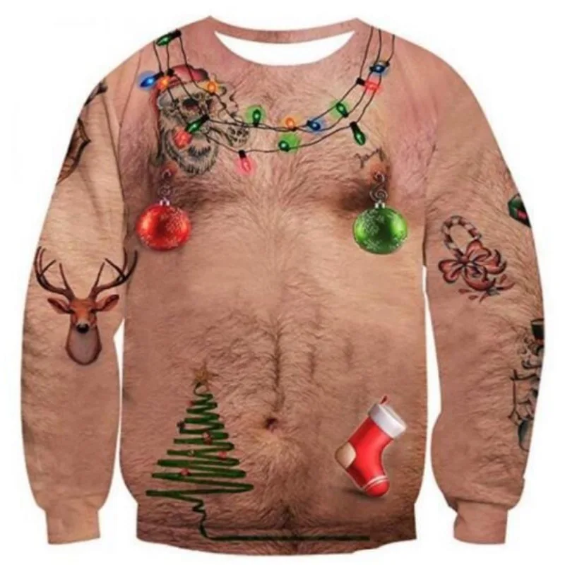 New Fashion Women Sweaters 2023 Novelty Funny Pattern Top Christmas Pullover for Men Women 3D Printing Warm Sweaters for Couples