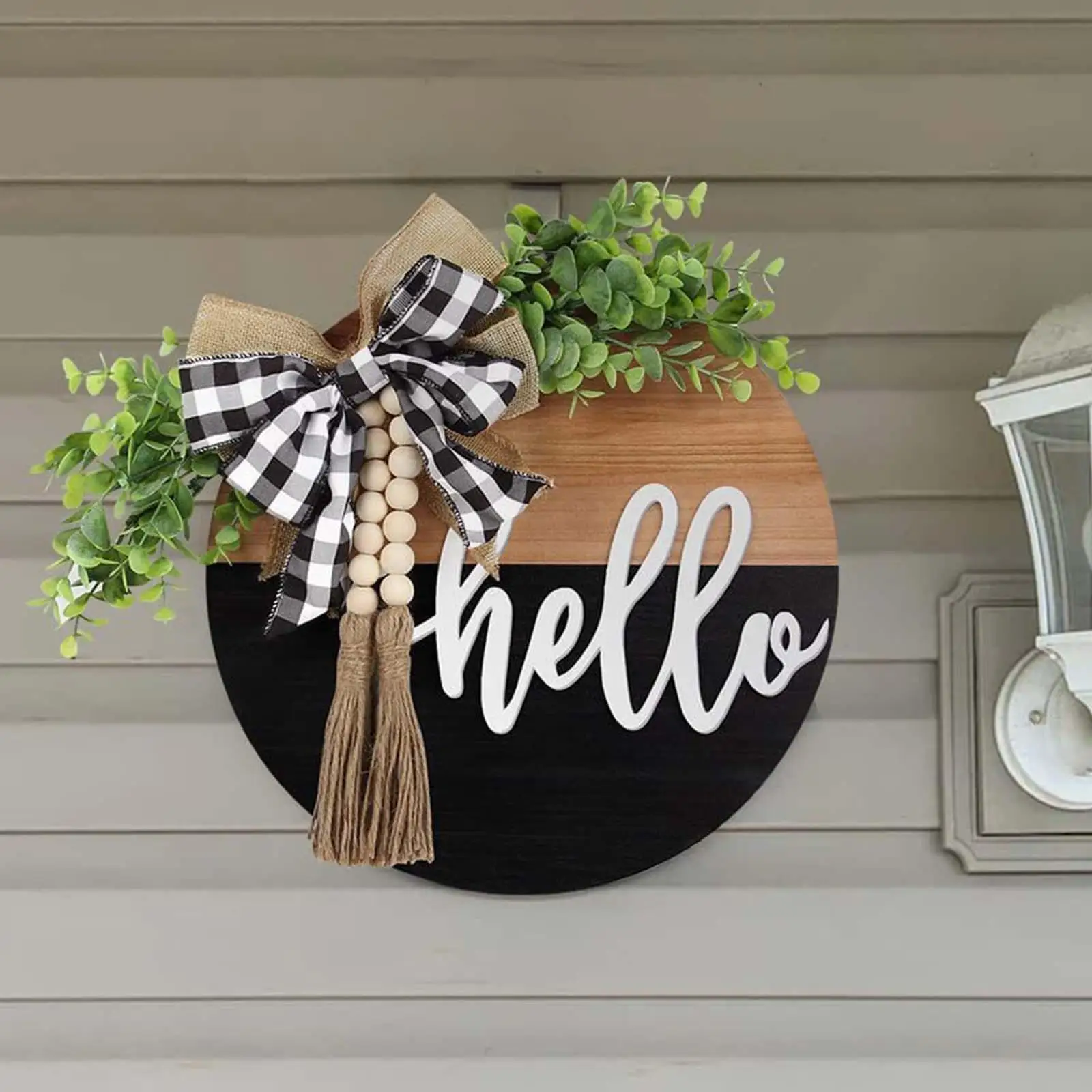 Front Door Signs 30x30cm Door Wreath for Outdoor Farmhouse Decor