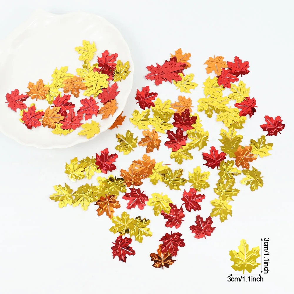 15g Herbst Glitzer Ahornblätter Konfetti Thanksgiving Dekor Pailletten Herbst Hochzeit Geburtstag Halloween Party Tischstreuer Konfetti – Detail 7