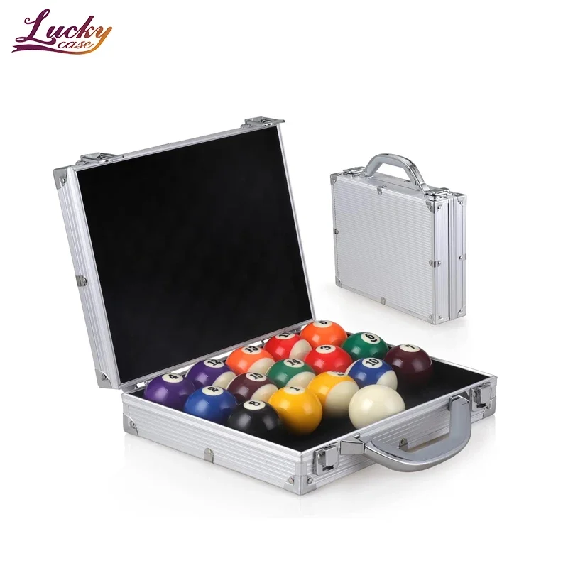 Billiard Balls Storage Pool Ball Aluminum Case Travel Storage Box with Carry Handle 22 Billiards Balls Custom Hard Case