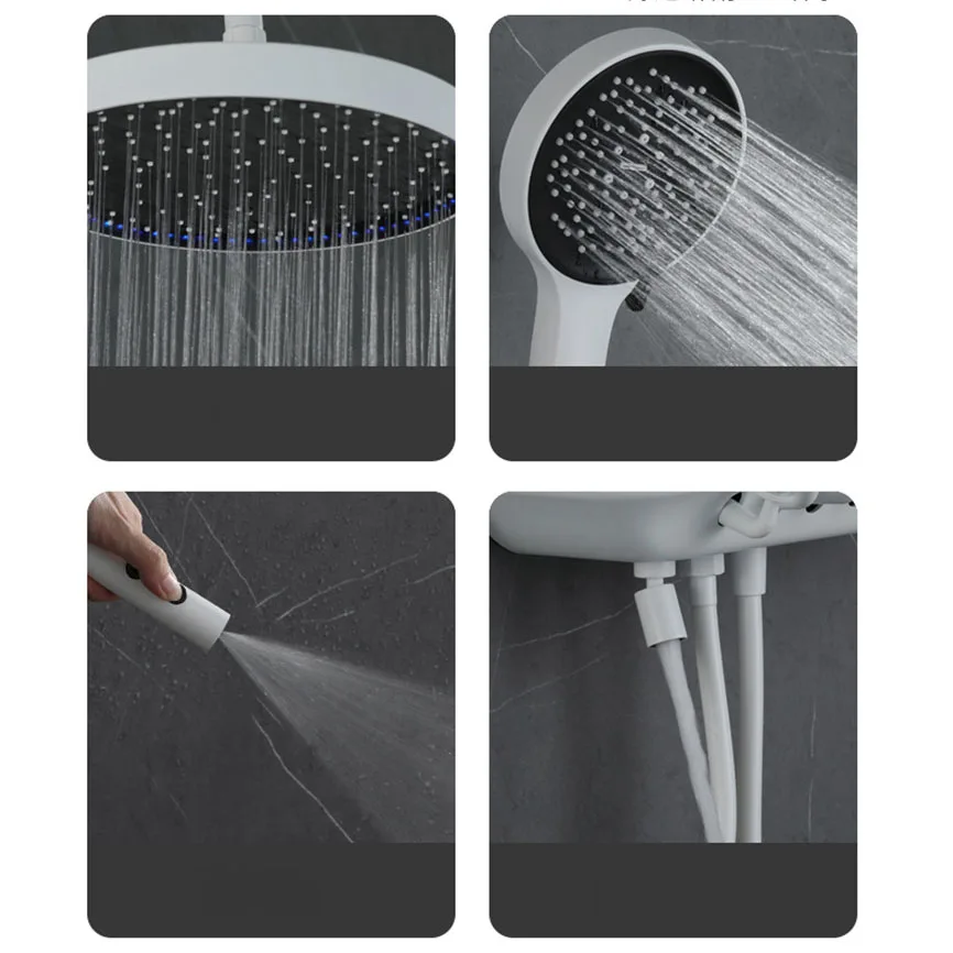 Brass Music Key Glowing Starry Sky Shower Head Set with Digital Display and Four Functions for Home Use Brass