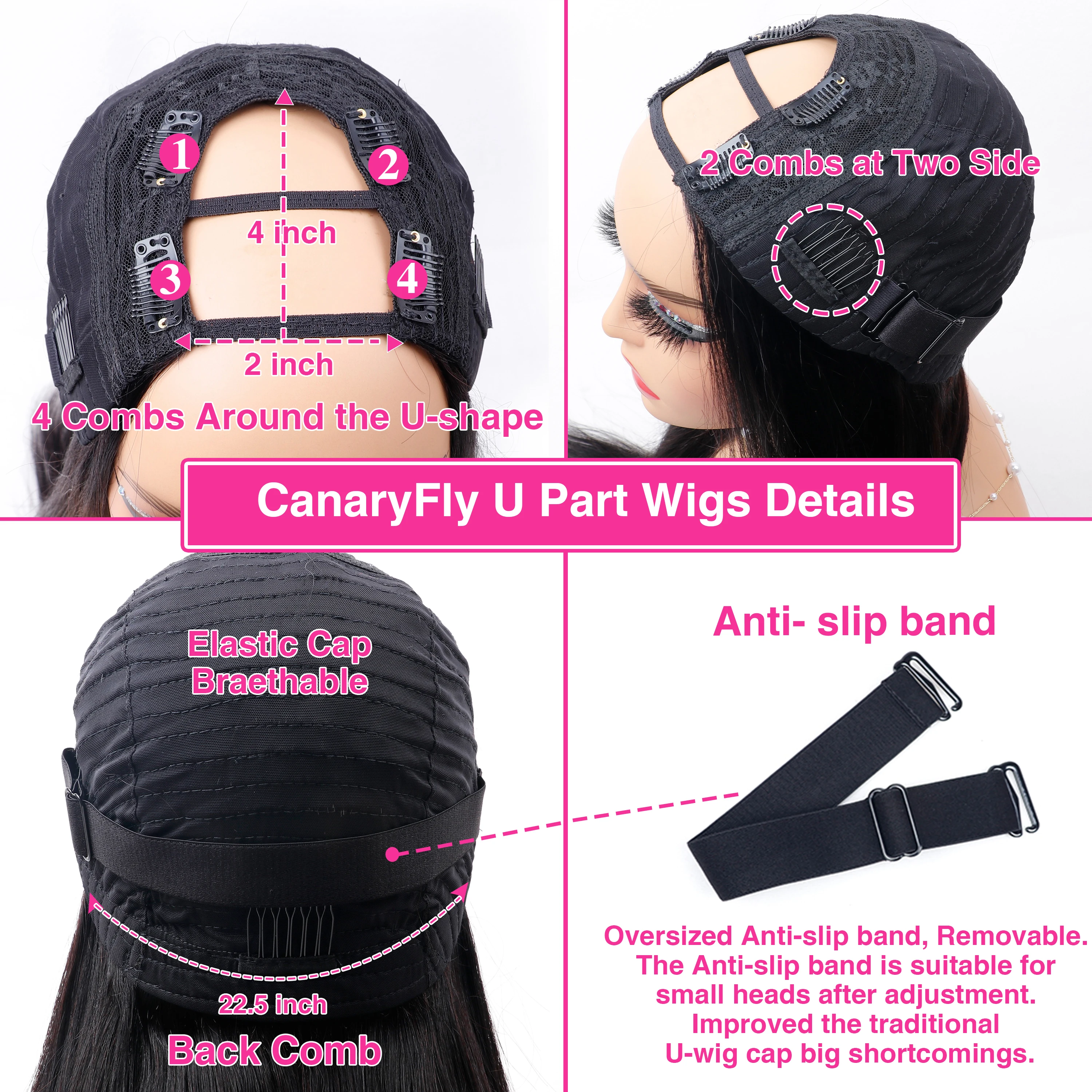 16-32 بوصة آلة صنع U جزء الباروكات 220 الكثافة البرازيلي شعر طبيعي مفرود للنساء U شكل الباروكات مستقيم خصلات الشعر المستعار الطبيعي #5