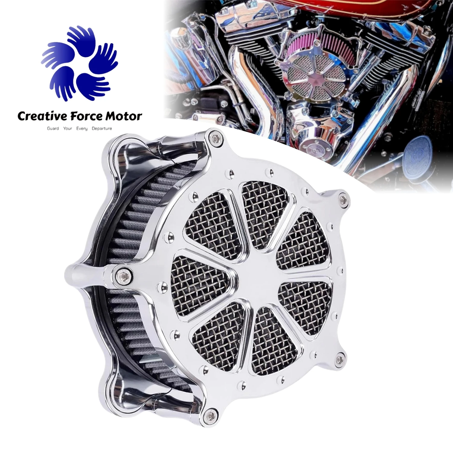 

Motorcycles Intake Air Filter CNC Mesh Air Cleaner For Harley Dyna FXR 2000-2017 Street Bob Touring Softail Standard 2000-2015