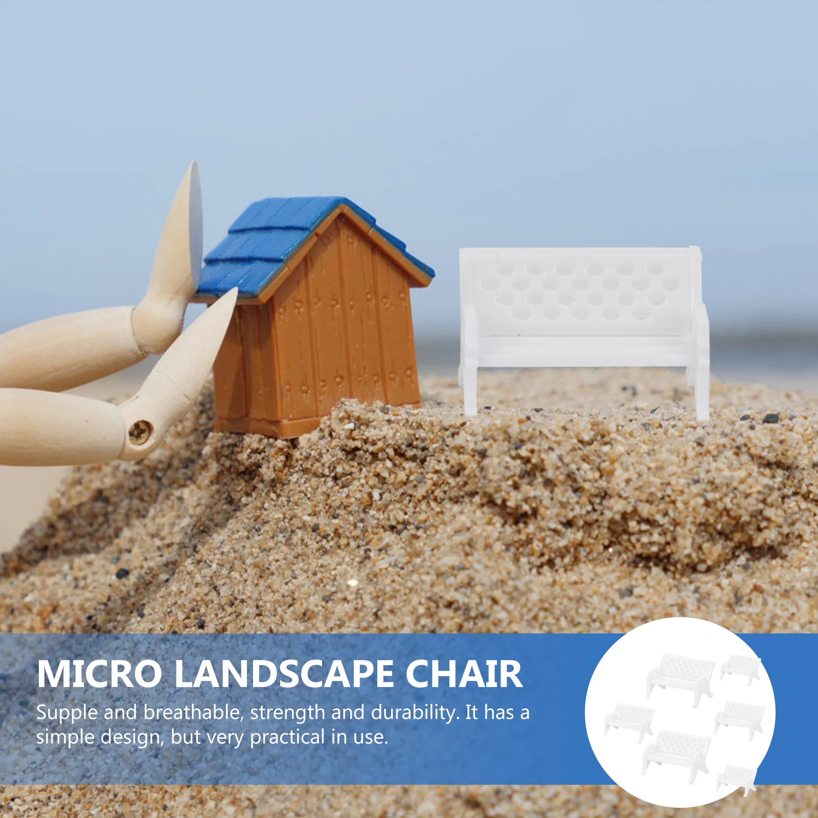 6 Pcs Micro Landscape Seat Home Decor Chair Desktop Ornaments Simulation Park Chairs Sand Table Bench Pp Mini Toys Miniature