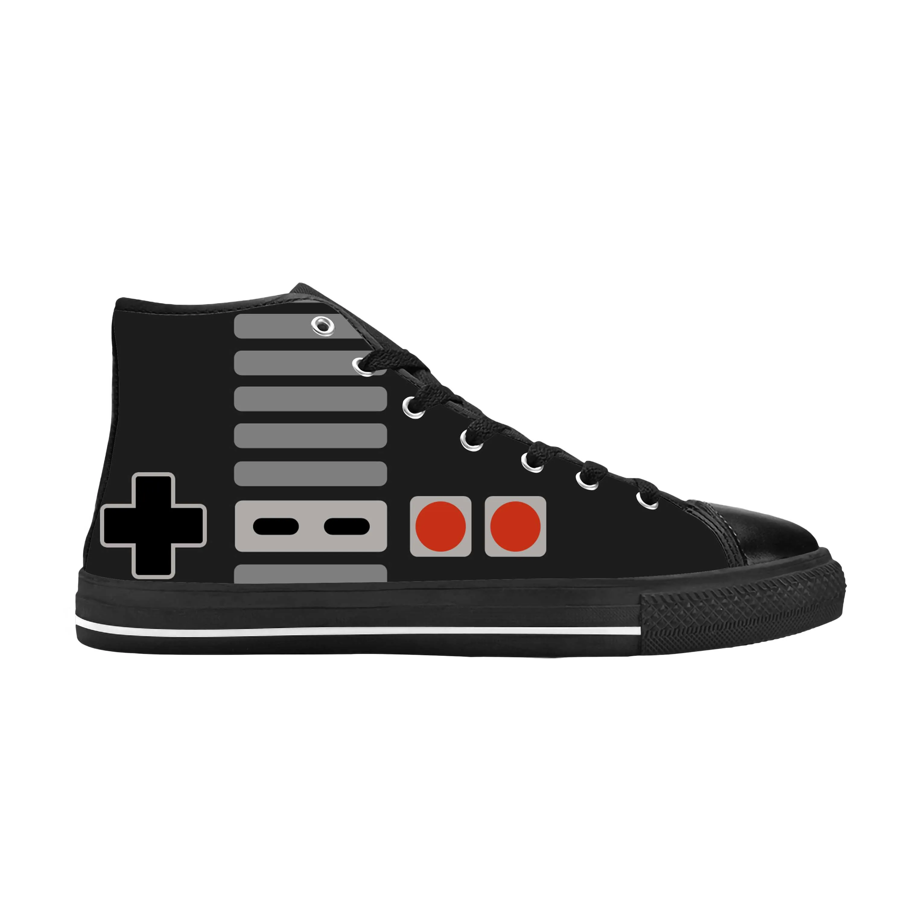 Video Game Gamer Console Controller Anime Cartoon Casual Cloth Shoes High Top Comfortable Breathable 3D Print Men Women Sneakers