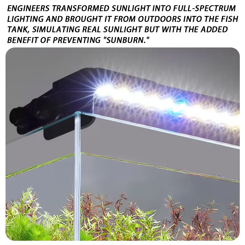 YEE Factory Wholesale Full Spectrum LED Fish Tank Light for Freshwater Aquarium Planted Tanks Aquatic Plant Growth - view 3