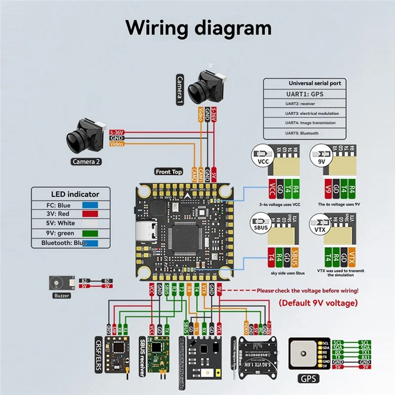 Durable-F480 V3 FC & ESC FPV Stack F405 Controlador de vôo V3 + 80A AM32 ESC Duplo BEC para RC FPV Drone
