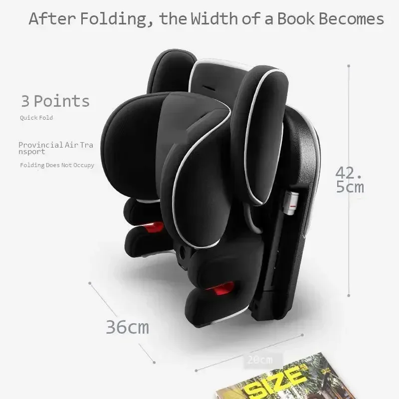 Child Car Safety Seat, Foldable Car Seat, Universal Fit for 7 Months to 12 Years, Convenient and Secure Baby Car Seat Solution