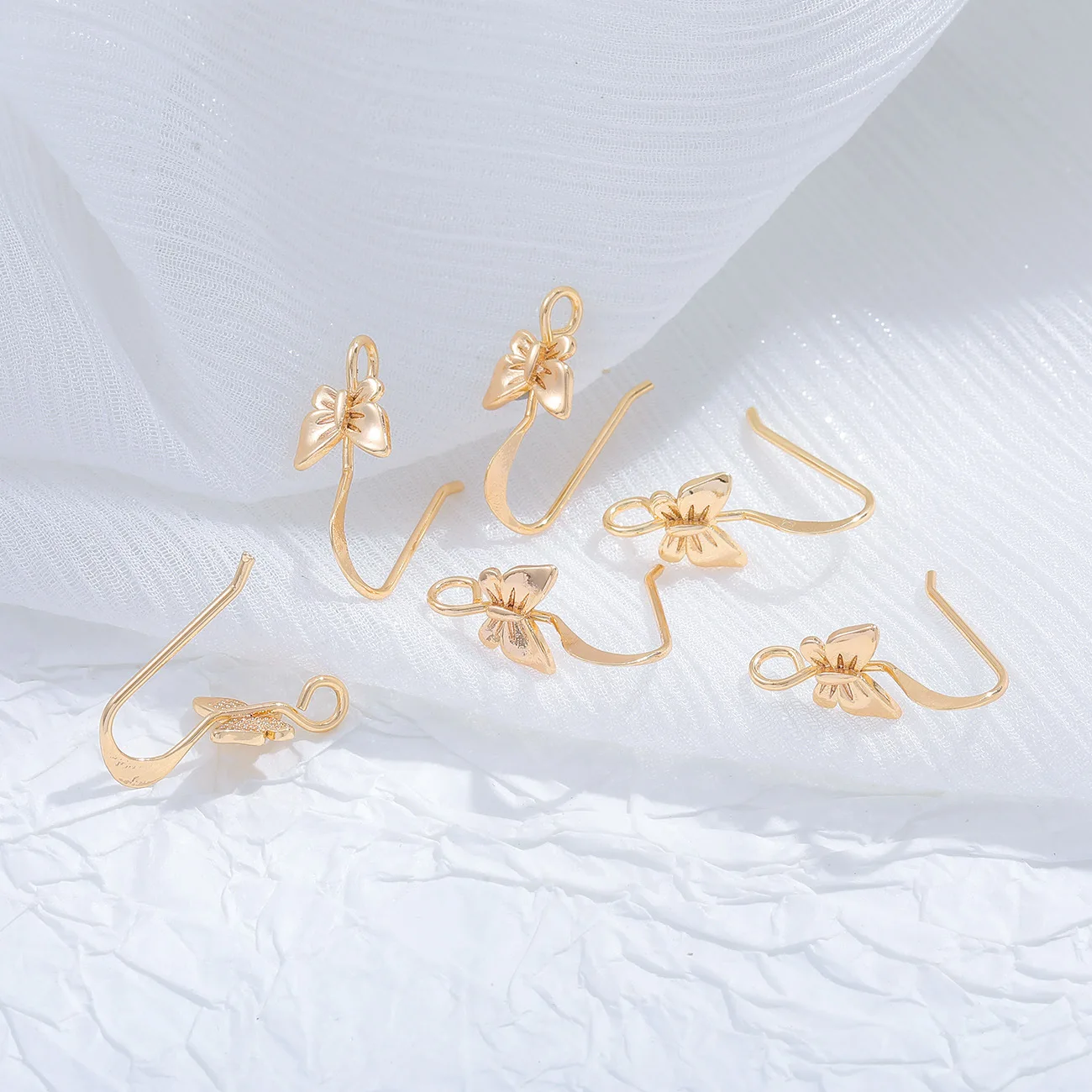 6pcs Butterfly Earring Base Charm High Quatily Ear Pins  Connector Pendant Findings DIY Jewelry Making