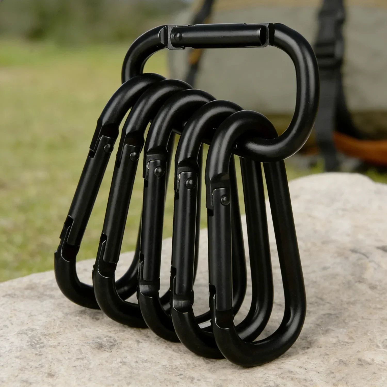 Liga de alumínio mosquetão d anel ao ar livre clipe gancho 2.3 "mola snap clip para acampamento caminhadas mochila chaveiro trela do cão diy engrenagem