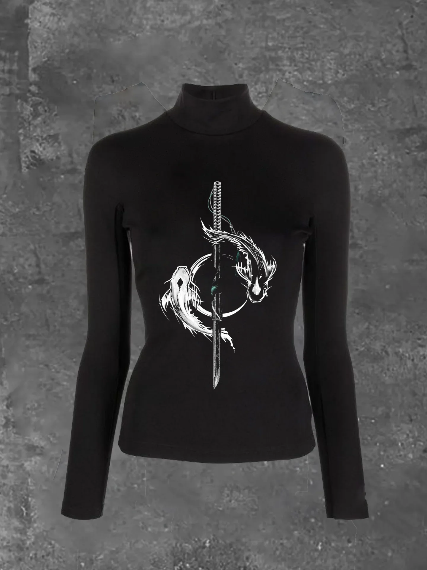 Goth Thermal T-shirt Skulls Pullovers Tops Women 90s Vintage Graphic Print Long Sleeve Basic Y2K Grunge Cyber Mall Aesthetic Te