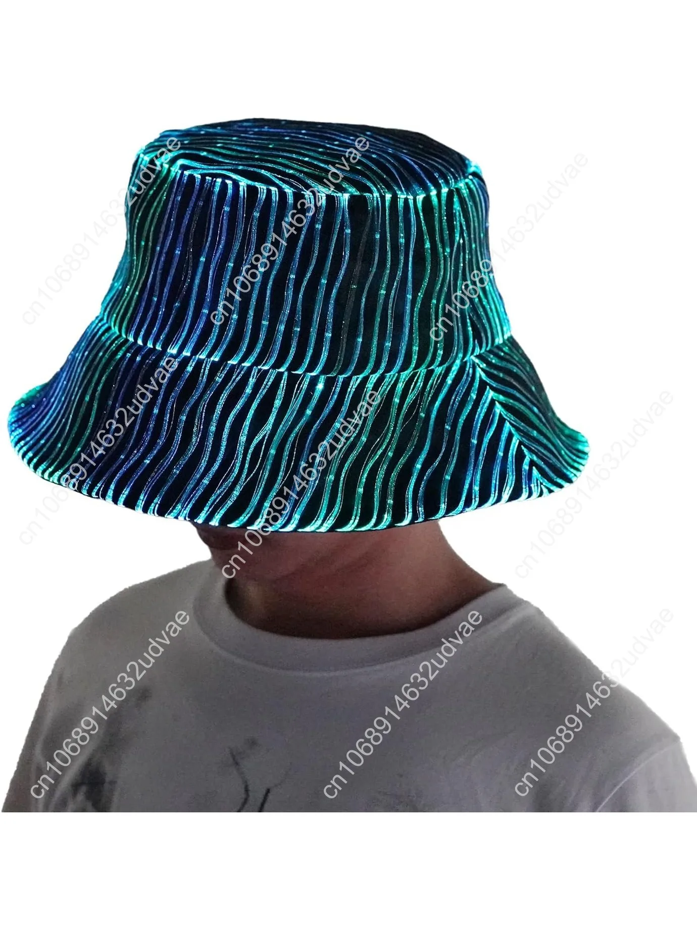 

Light up Hat Rave Bucket Hat 7 Colors Flashing Glow LED Hat Neon Crazy Hats for Festival Gear for Party Hats EDM Accessories