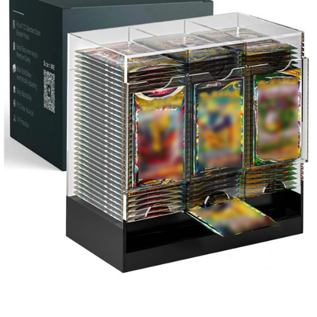 Card Dispenser 3-Slot Including Transparent Slots For Supplementary Pack Including Open Front Slot And Easy To Open