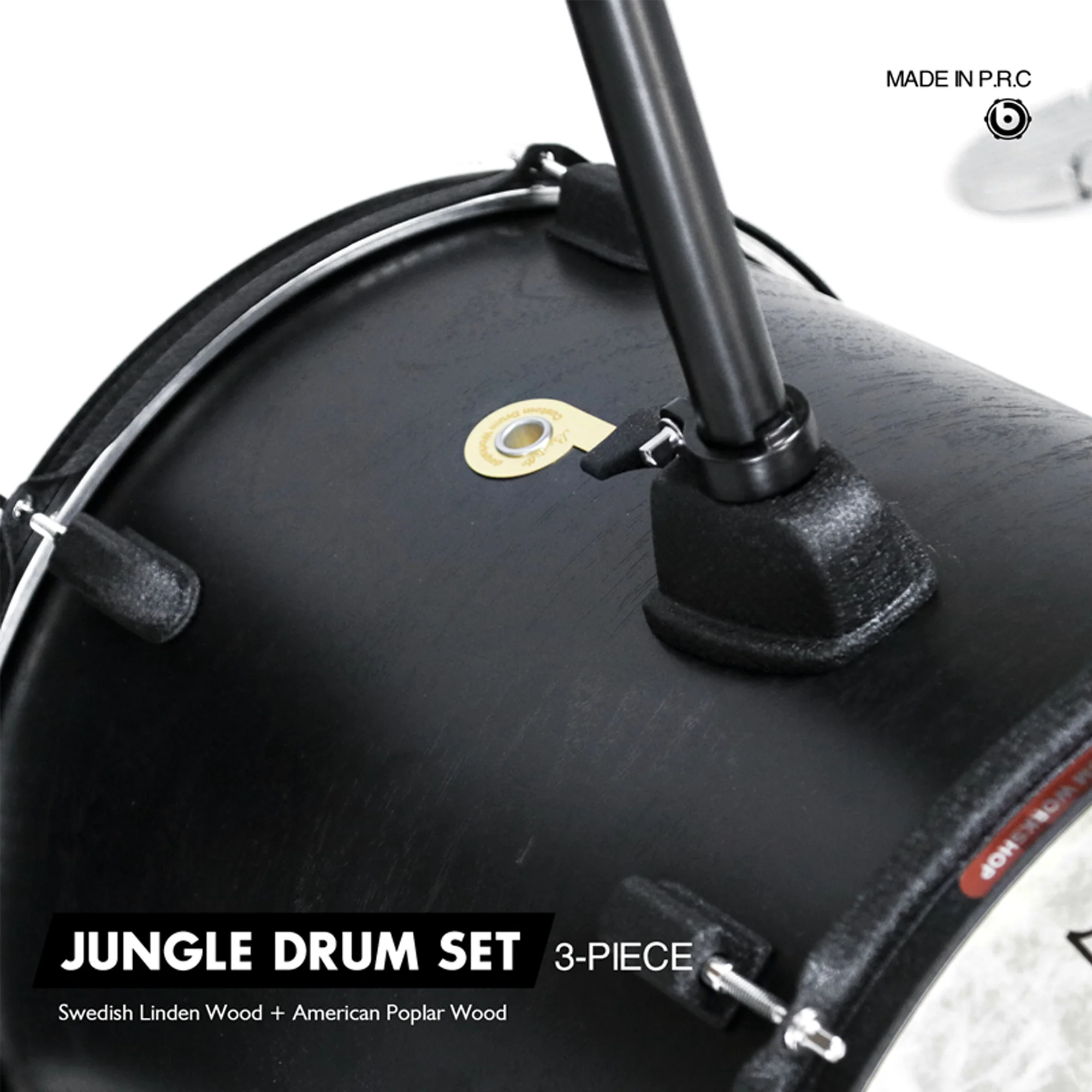 مجموعة طبلة الإيقاع المعدنية المحمولة المكونة من 3 قطع من بيتيلو، مجموعة أدوات نادي الغابة المكونة من 3 طبلات سهلة الحمل #2