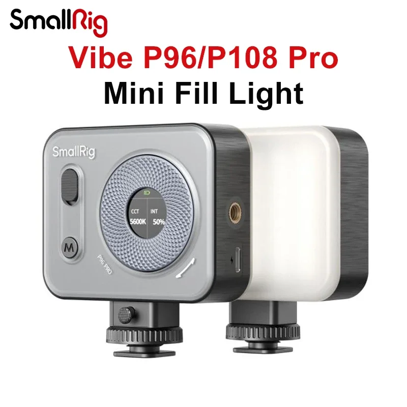 SmallRig Vibe P96 P108 Pro Mini Fill Light Rotation Dimmable 2500K-6500K Portable LED Camera Video Light with Cold Shoe