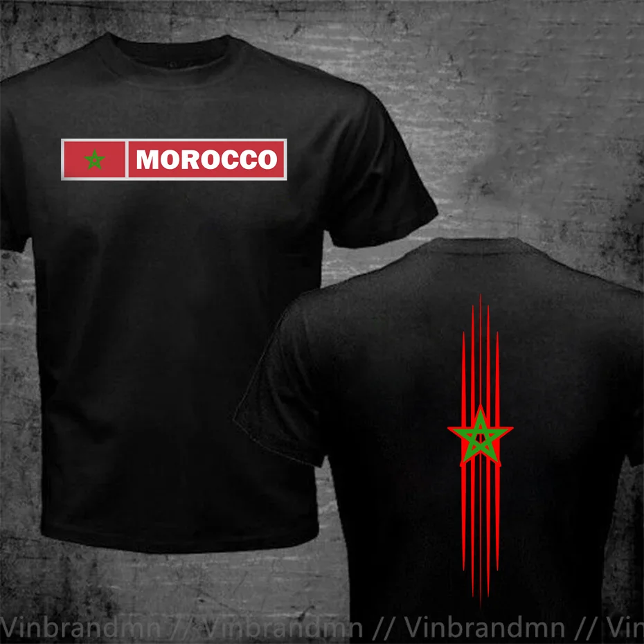 

Morocco Flag T Shirts Woman Man Summer Tops Tee Cotton Short Sleeve Male Men Moroccan Logo T-shirts Trendy Fashion Tee Shirts