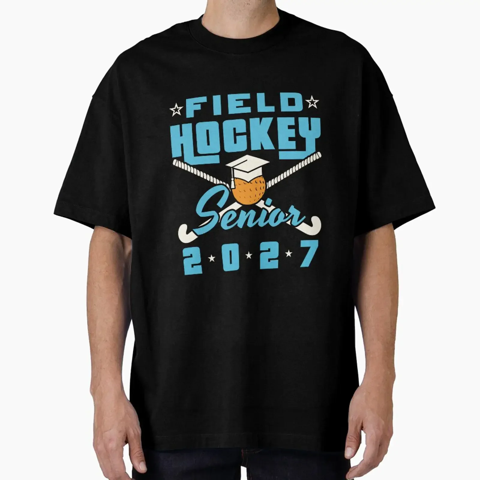 Field Hockey Senior 2027 Graduating Class designed and sold by jaygo vintage Washed Comfortable Breathable streetwear fashion
