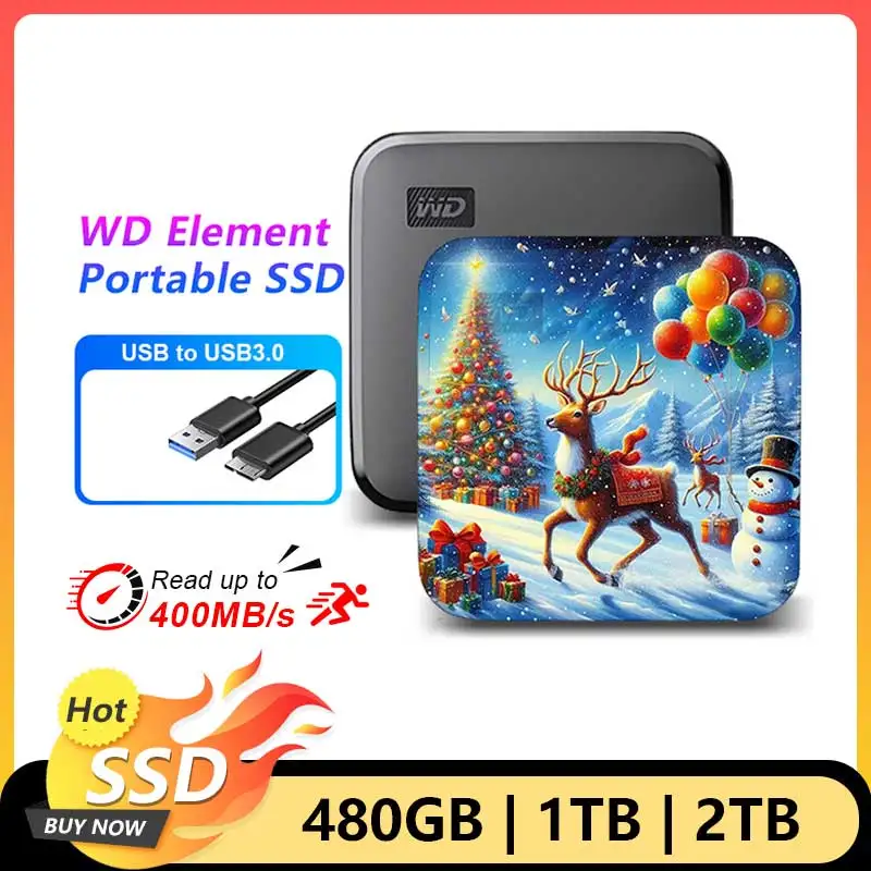 New WD Element SE SSD 2TB Portable Solid State Drive 480GB USB3.0 External Hard Drive 1TB New Original Hard Disk Western Digital